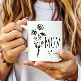 De Café Taza personalizada floral para nueva mamá, regalo 