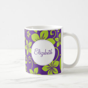 De Café Taza personalizada flores tropicales
