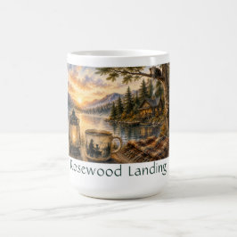 De Café Taza personalizada junto al lago