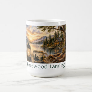 De Café Taza personalizada junto al lago