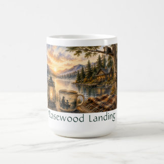 De Café Taza personalizada junto al lago