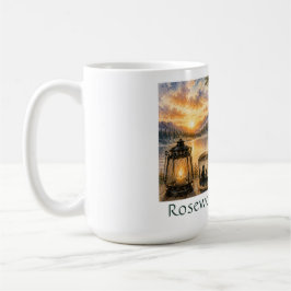 De Café Taza personalizada junto al lago