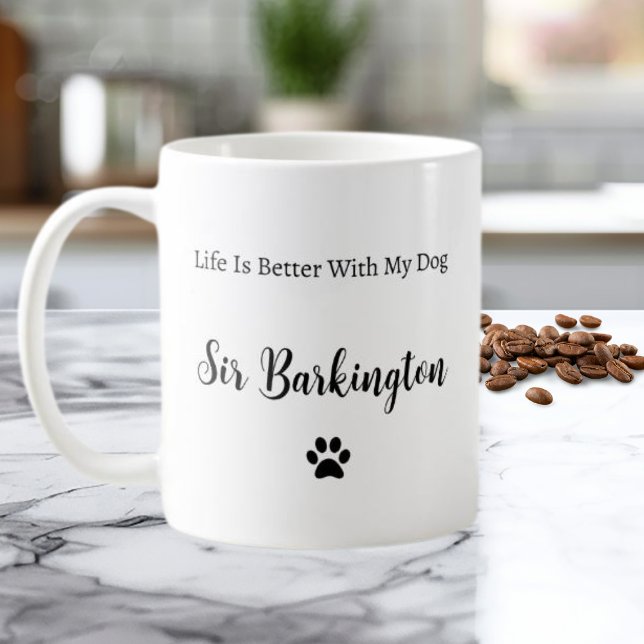 De Café Taza Personalizada La Vida Es Mejor Con Mi Perro (Subido por el creador)