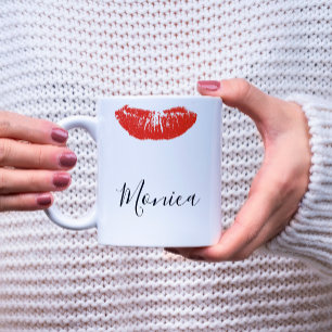 De Café Taza Personalizada Labios Beso Bálsamo Labial