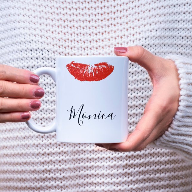 De Café Taza Personalizada Labios Beso Bálsamo Labial (Subido por el creador)