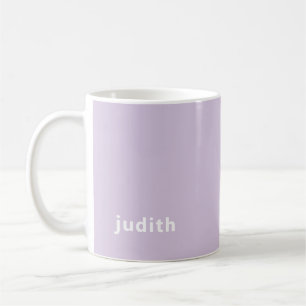 De Café Taza personalizada Lilac Mist con nombre minimalis
