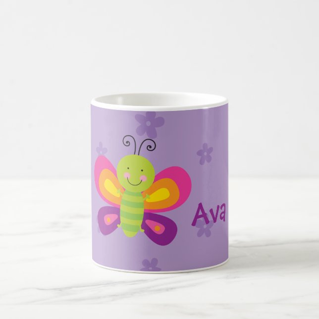 De Café Taza personalizada mariposa colorida (Centro)