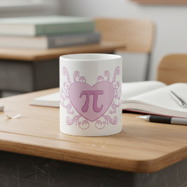 De Café Taza Personalizada Número Pi Rosa Adorable