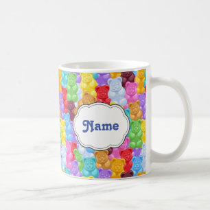 De Café Taza personalizada oso gomoso del arco iris
