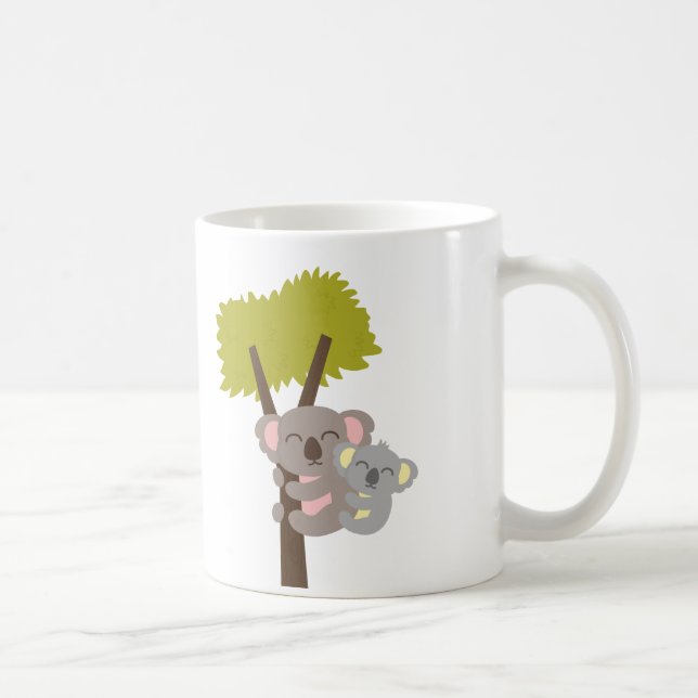 De Café Taza Personalizada Oso Koala Bebé Abraza a Mamá (Derecha)