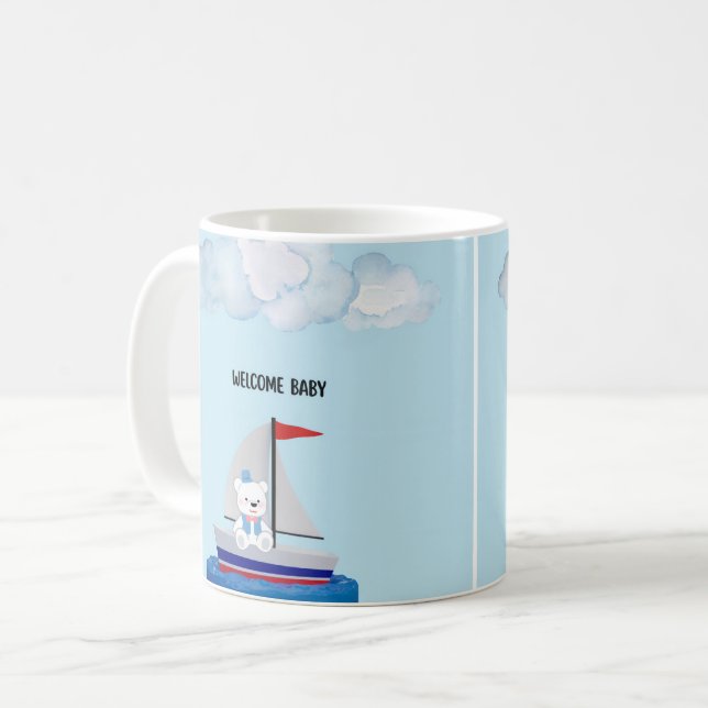 De Café Taza personalizada para baby shower (Anverso izquierdo)
