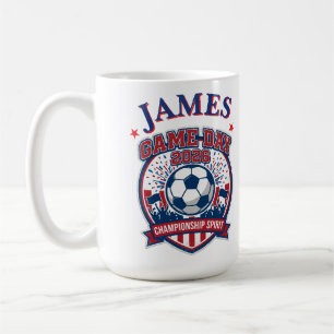 De Café Taza personalizada para fanático del fútbol con no