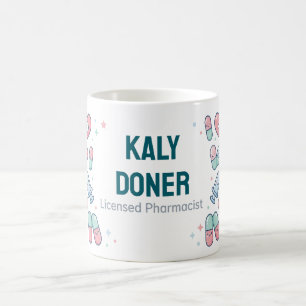De Café Taza Personalizada para Farmacéutico Titulado Cu