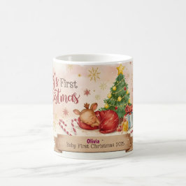 De Café Taza personalizada para la primera Navidad del beb
