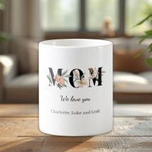 Taza Personalizada para Mamá con Flores Elegantes