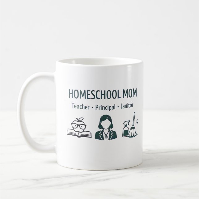 De Café Taza Personalizada para Mamá que Educa en Casa (Izquierda)