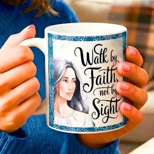 De Café Taza personalizada para mujeres cristianas 'Camina