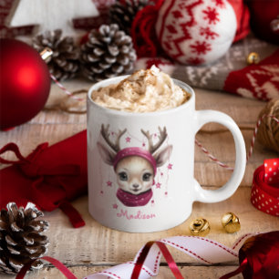 De Café Taza personalizada para niños Reno rosa