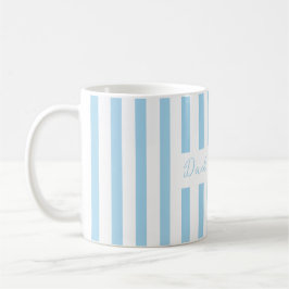 De Café taza personalizada para papá, azul rayada anuncio