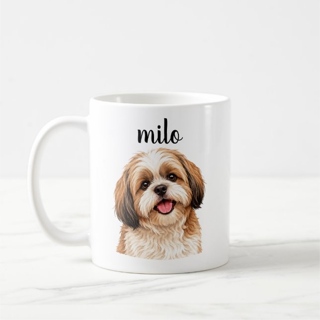 De Café Taza personalizada para perro Shih Tzu “Milo” (Izquierda)