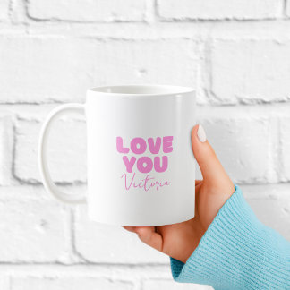 De Café Taza Personalizada Pink Love You para Novia