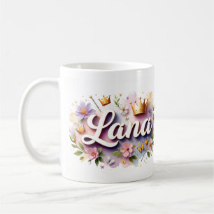 De Café Taza personalizada Princesa Floral – Nombre person