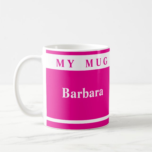 De Café Taza personalizada rosa profundo (Izquierda)