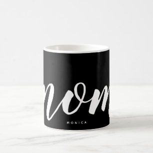 De Café Taza personalizada simple en blanco y negro para m