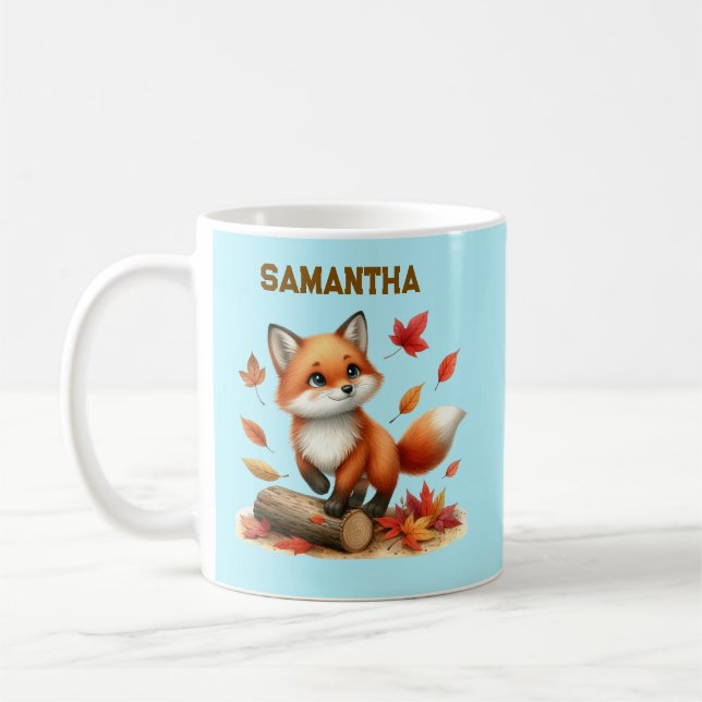 De Café Taza personalizada Zorro Otoñal (Izquierda)