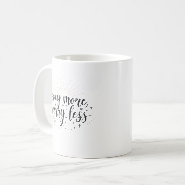 De Café Taza Pray More Worry Less (Anverso izquierdo)