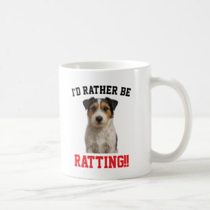 De Café Taza 'Prefiero cazar ratas' con adorable Jack Russ