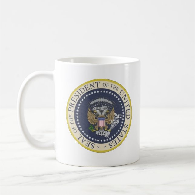 De Café taza presidencial falsa del sello (Izquierda)