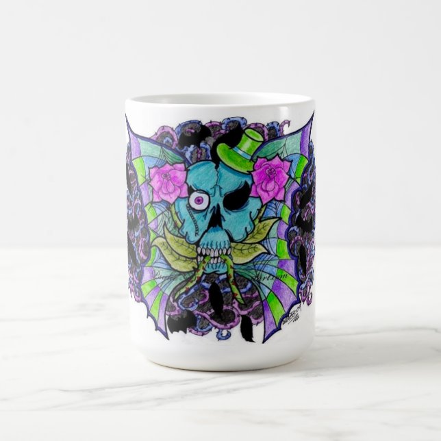 De Café Taza Psyko-Daizie Skull & Roses (Centro)