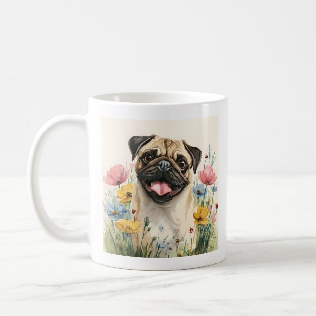 De Café Taza Pug Amor Paz (Izquierda)