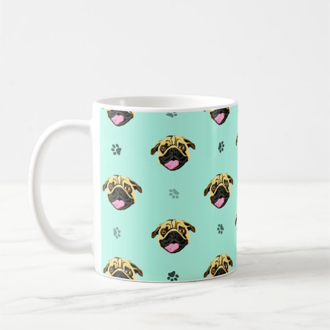 De Café Taza Pug Mint (Izquierda)