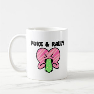 De Café Taza Puke & Rally Classic Pink Heart Party