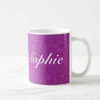 De Café Taza púrpura del purpurina (adaptable) con su