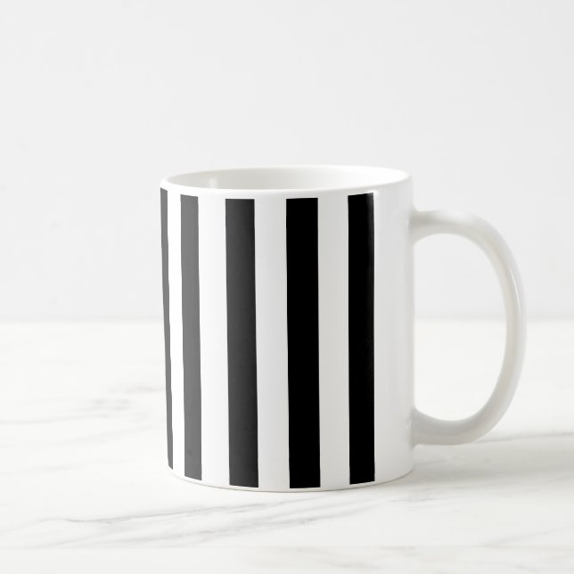 De Café Taza rayada blanca y negra (Derecha)