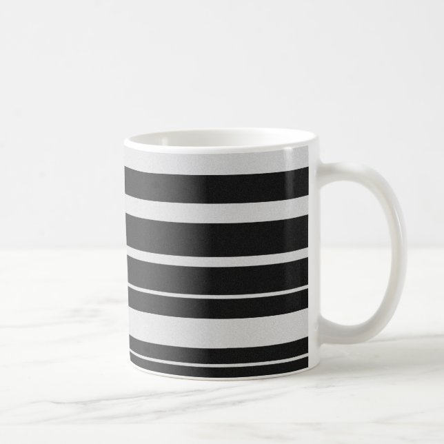 De Café Taza rayada blanco y negro (Derecha)