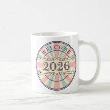 Taza Retro Bienvenida 2026 Año Nuevo