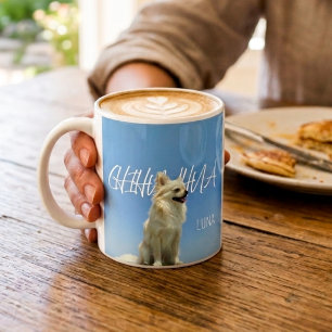De Café Taza Retro Chihuahua Cielo Azul Mamá Perro Persona