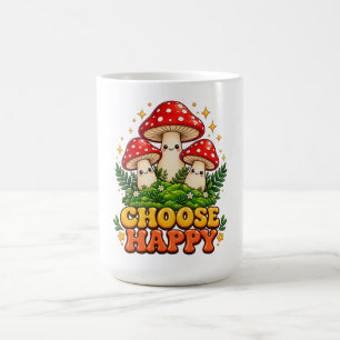 De Café Taza Retro Cute Cottagecore Hongo Elige Feliz
