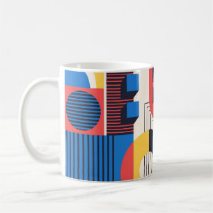 De Café Taza Retro Rhythm – Formas y Líneas Vintage