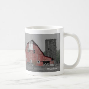 De Café Taza roja del granero
