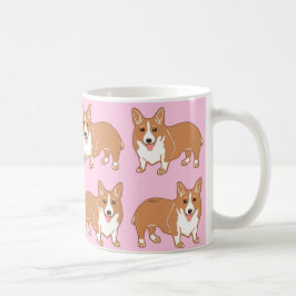 De Café Taza rosa clara del modelo del Corgi