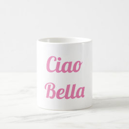 De Café Taza rosada del Ciao Bella