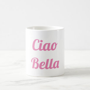 De Café Taza rosada del Ciao Bella