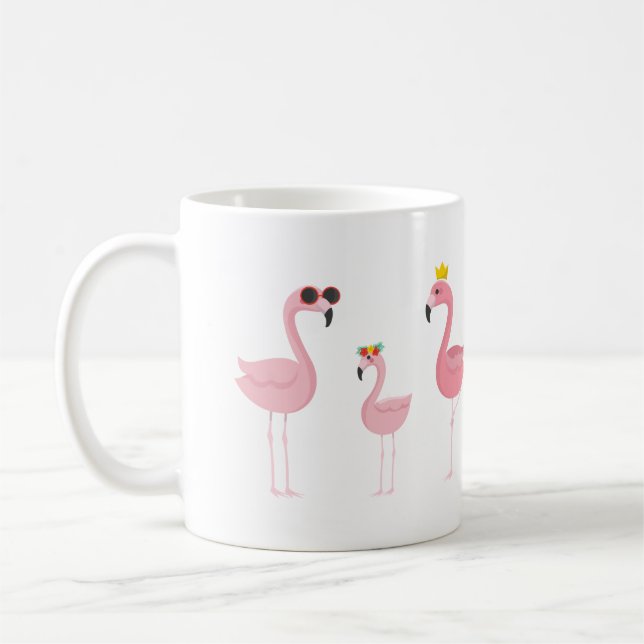 De Café Taza rosada del flamenco (Izquierda)
