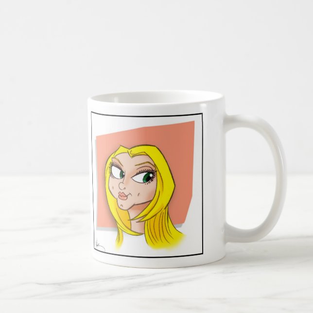 De Café Taza rubia retra (Derecha)