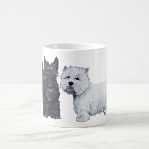 De Café Taza Scottish y West Highland White Terrier